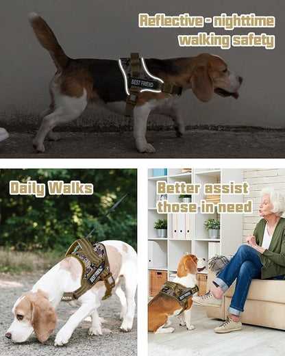 AUROTH Dog Harness and Leash Set, Soft Padded Service Dog Vest with 5.25FT Dog Leash, No Choke, Easy On Pet Vest, Adjustable Reflective No Pull Dog Harness for Large Dogs, Easy Walking and Training