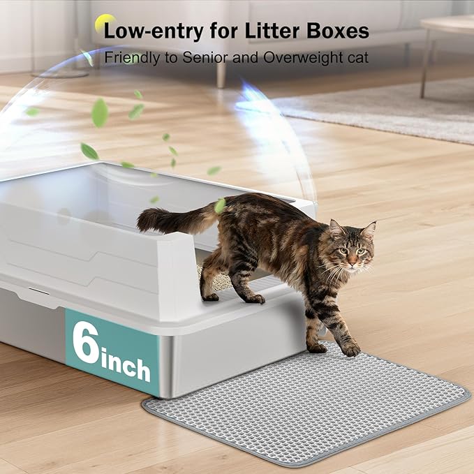 Stainless Steel Litter Box Extra Large for Big Cats Multi-Cats, Jumbo Extra Large Metal Cat Litter Box with High Sided Lid, Anti-Urine Leakage, Non-Stick,Include Litter Scoop