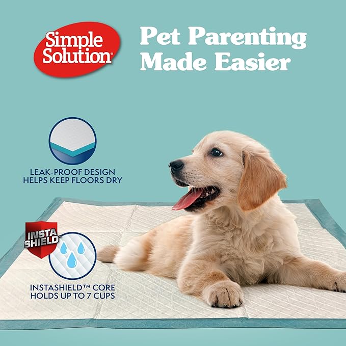 Simple Solution Extra Large Pee Pads For Dogs, Puppy Potty Training, Leak Proof Dog Pads, Pet Pee Pad, Disposable Puppy Pad, XLARGE 28"x30"