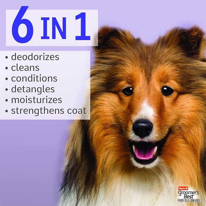 Hartz Groomer's Best Professionals 6-in-1 Dog Shampoo and Conditioner in One, 18 oz (Pack of 2)