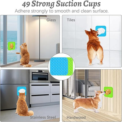 MateeyLife 2PCS Small Lick Mat for Dogs with Suction Cups, Slow Feeder Bowls, Cat Lick Mat for Anxiety Relief, Dog Toys to Keep Them Busy, Enrichment Toys for Bathing, Cat Licking Pad for Boredom