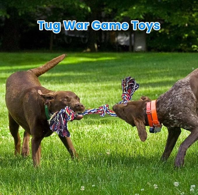 Flossy Chews Rope Tug Dog Rope Toys for Large and Medium Aggressive Chewers, Heavy Duty for Large Breed, Indestructible Dog Chew Toys, Tug of War, 100% Cotton Teeth Cleaning (Pink White, Large 17.8")