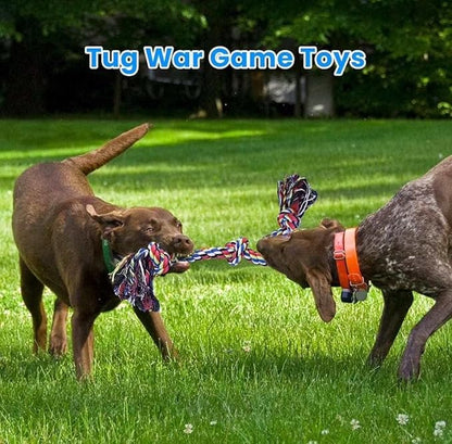 Flossy Chews Rope Tug Dog Rope Toys for Large and Medium Aggressive Chewers, Heavy Duty for Large Breed, Indestructible Dog Chew Toys, Tug of War, 100% Cotton Teeth Cleaning (Pink White, Large 17.8")
