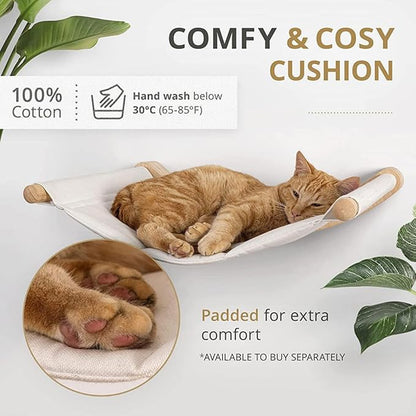 Cat Hammock Wall Mounted Cat Shelf with Steps - Pet Wall Shelves and Perches for Sleeping, Playing, Climbing Furniture for Large Cats or Kitty Bed (4 Flat Steps)