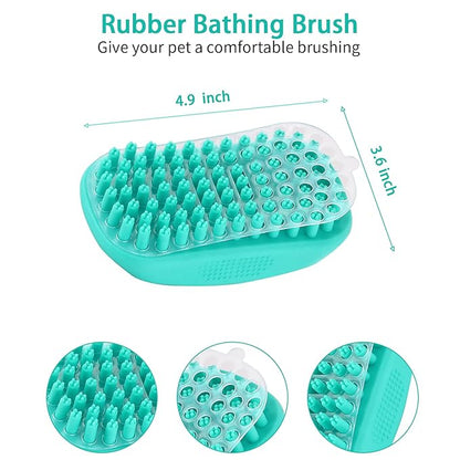 5 PCS Self Cleaning Slicker Brush & Pet Grooming Rake & Bath Brush & Nail Clippers & Pet Comb for Dogs and Cats,Professional Deshedding Dematting Tool for Long and Short Haired Pets