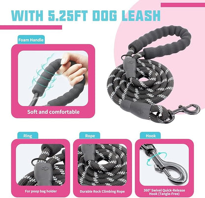 AUROTH Dog Harness and Leash Set, Soft Padded Service Dog Vest with 5.25FT Dog Leash, No Choke, Easy On Pet Vest, Adjustable Reflective No Pull Dog Harness Small Sized Dog, Easy Walking and Training