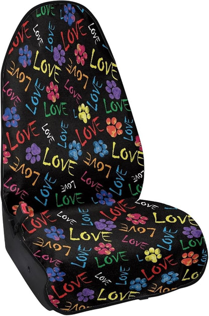 Coldinair Love Colorful Dog Paws Print Towel Waterproof Sweat Beach Seat Cover Universal for Car Truck SUV Seat for Dog or Workout,Non-Slip and Easy to Install