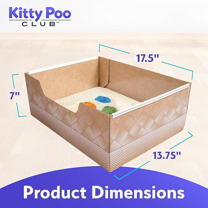 Kitty Poo Club Health Indicating Cat Litter 2-Bag Non-Clumping Lightweight with Disposable 2-Pack Cat Litter Box | Super Absorbent Odor Control — Perfect for Daily Use