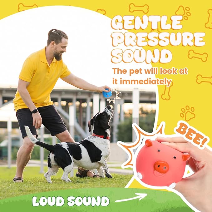 20 Pack Latex Dog Squeaky Toys Squeak Latex Puppy Toy Soft Rubber Funny Animal Sets Interactive Fetch Play Chew Molar Toys for Small Medium Dogs Pets