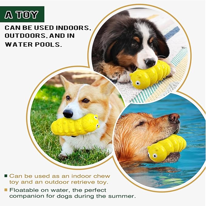 Indestructible Dog Toy for Aggressive Chewers, Extremely Tough Dog Toy for Large Breeds, Durable and Tough Latex Toy for Medium/Large Breeds,Gifts for Dogs,Yellow