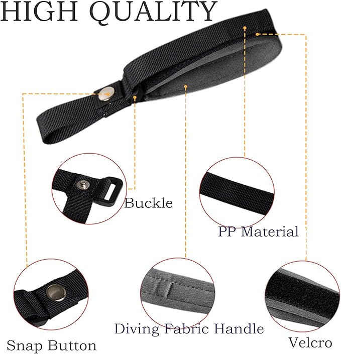Hands Free Adjustable Dog Leash Wrist Strap, Safety Strap for Retractable Leash, Gray