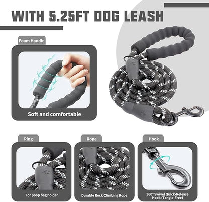 AUROTH Dog Harness and Leash Set, Soft Padded Service Dog Vest with 5.25FT Dog Leash, No Choke, Easy On Pet Vest, Adjustable Reflective No Pull Dog Harness for Large Dogs, Easy Walking and Training