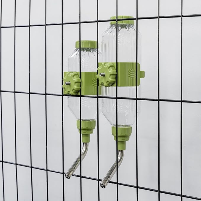 Pet Water Bottle [L24, 24oz] Hanging Dog Water Dispenser Kennel Plastic Drinker Kettle Feeder BPA Free Cage Crate Hutch Puppy Cat Rabbit (Large Rabbits-Cats-Small & Medium Dogs)