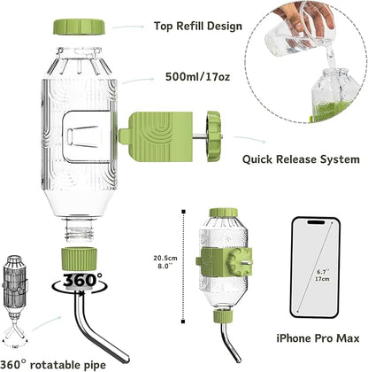 Pet Water Bottle [S17, 17oz] Hanging Dog Water Dispenser Kennel Plastic Drinker Kettle Feeder BPA Free Cage Crate Hutch Puppy Cat Rabbit (Guniea Pigs-Small Bunnies-Chinchillas)