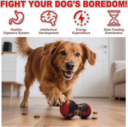 Dog Treat Dispenser Toy Interactive Dog Puzzle Toys Dogs Puzzles Feeder Slow Feeding Treat Dispensing Ball Food Dispenser Adjustable Spinning Funnel Toy for Small Medium Large Dogs