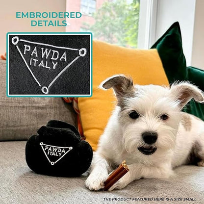 Haute Diggity Dog Pawda Handbag, Plush Designer Dog Toys with Interactive Squeaker, Stimulating Pet Enrichment, Machine-Washable & Safe Materials for All Breeds, Size Large