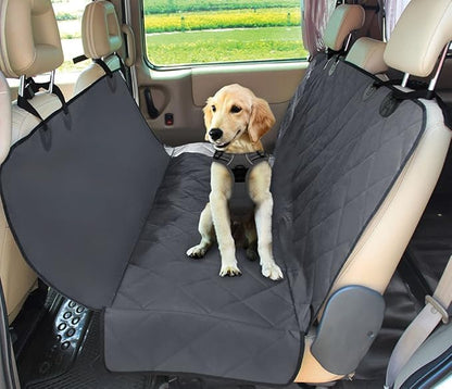 Best Pet Supplies Water Resistant Back Seat Cover for Dogs with Protective Pouch | Nonslip Backseat Protector for Cars, SUVs & Trucks (Grey), 58 * 54, CS210-GR