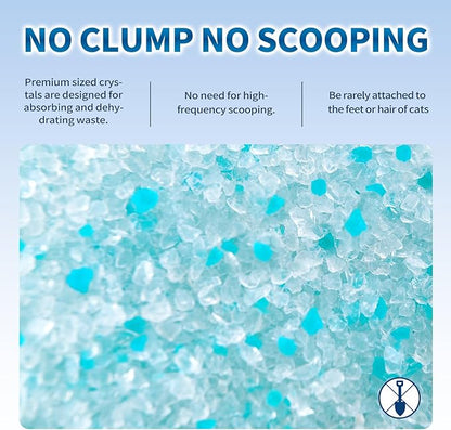 Made4Pets Cat Litter Crystals, Non Clumping Cat Litter Odor Control Kitty Litter Non Clumping No scooping Low Dust, Low Tracking, Lightweight, Dehydrates Waste,Cologne– 8.6 lbs (2 x 4.3 lb Packs)