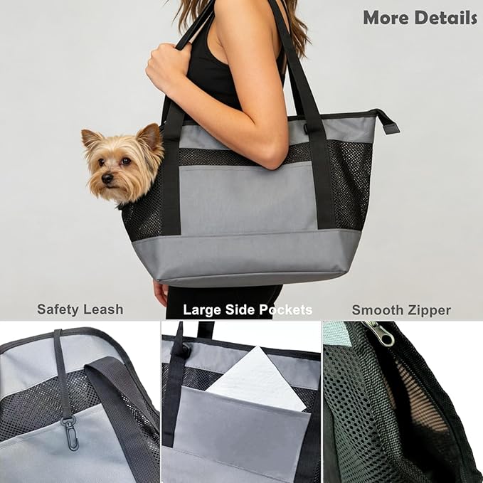 Dog Purse Carrier for Small Dogs with Pocket,Dog Carriers Soft Sided,Pet Carrier Purse for Puppy and Cats Up to16 lbs,Dogs and Puppies Tote Bag Carrier,Collapsible Travel Puppy Carrier