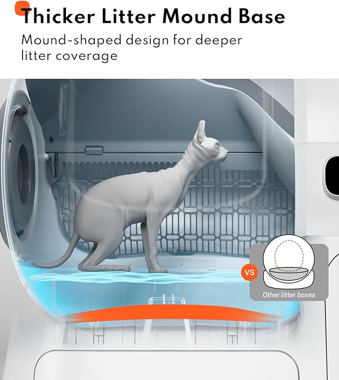 Homerunpet Self Cleaning Litter Box with Raised Ramp - 106L Ultra Large Automatic Cat Litter Box with Anti-Pinch Safety, Auto Refill, One-Click Litter Replacement, App Control for Multi-Cat Homes