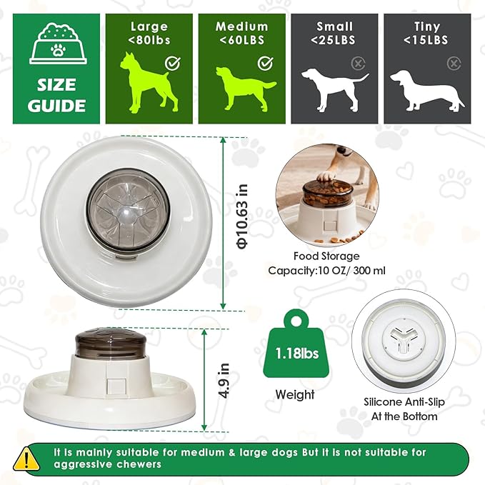 Interactive Dog Puzzle Toys & Slow Feeder - Treat Dispensing Dog Enrichment Toys for IQ Training, Mental Stimulating Toys for Healthy Digestion, Easy to Clean & Anti-Slip Design