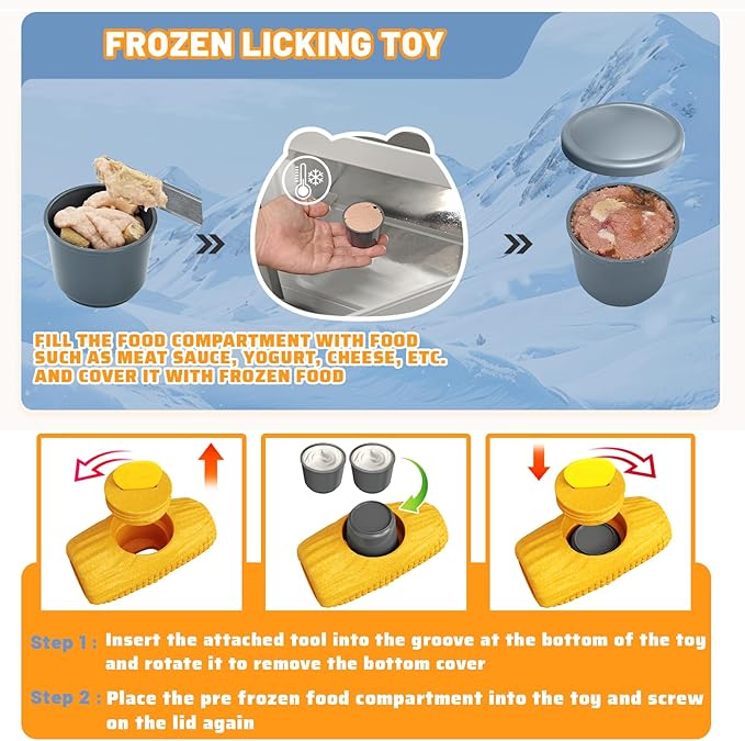 Dog Chew Toys for Aggressive Chewers,Frozen Dog Toys to Keep Them Busy,Frozen Dog Treat Toy with Mold Cups,Indestructible Dog Toy for Indoor Outdoor Play,Fillable Cognitive Licking Toy