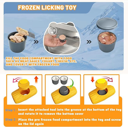 Dog Chew Toys for Aggressive Chewers,Frozen Dog Toys to Keep Them Busy,Frozen Dog Treat Toy with Mold Cups,Indestructible Dog Toy for Indoor Outdoor Play,Fillable Cognitive Licking Toy