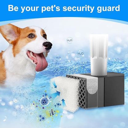 8 Pack Dog Water Bowl Filter Compatible with FEELNEEDY 7L/1.8Gal Dog Water Fountain(FN-W05), Cat Water Fountain Filters Pet Water Fountain Filter Replacement Fit for Automatic Dispenser