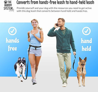 The Buddy System Hands Free Dog Leash and The Double Buddy Pet Leash, Bundle Adjustable Dog Leash for Walking, Running, Training, Exercise with Your Dog-Made in The USA
