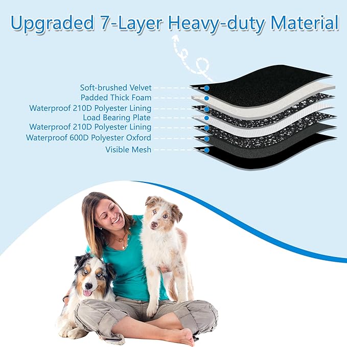 Soft-Brushed Back Seat Extender, Dog Car Seat Cover with Hard Bottom as a Hammock Bed for Pets Travel, Waterproof Nonslip Back Protector Fits for Cars & SUVs