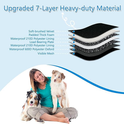 Soft-Brushed Back Seat Extender, Dog Car Seat Cover with Hard Bottom as a Hammock Bed for Pets Travel, Waterproof Nonslip Back Protector Fits for Cars & SUVs