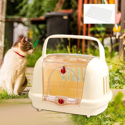 Dog Crate Pet Travel Carrier Pet Supplies Ventilation Sturdy Dog Cat Carrier Portable for Dog Cat Kitten Walking Airline, Beige