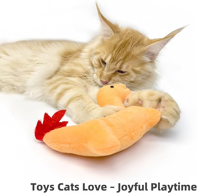 3 Pack Catnip Toys for Indoor Cats – Interactive Kitten Toys with Silvervine Stick & Feather, Durable Chew & Kick Cat Toys for Stress Relief & Play