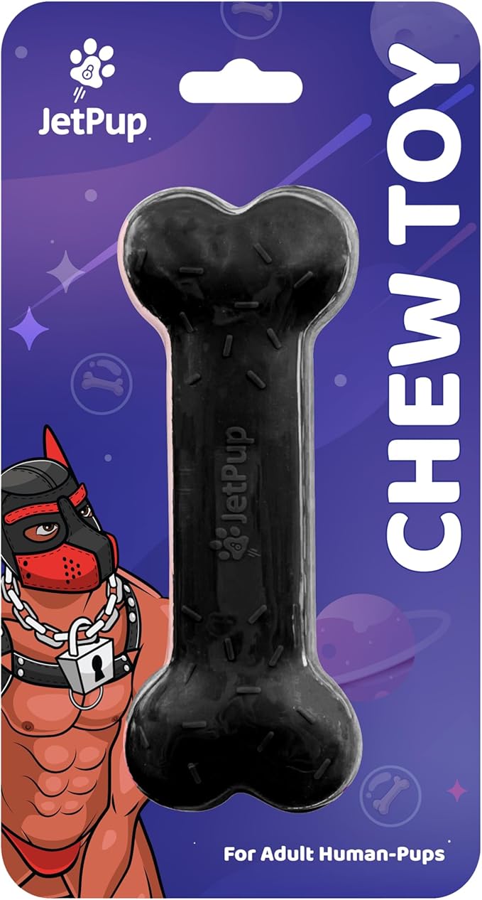 Pup Chew Toy - Bone - Human Grade Chew Toy - Human Pup Play - 100% Food Grade Silicone (Black)