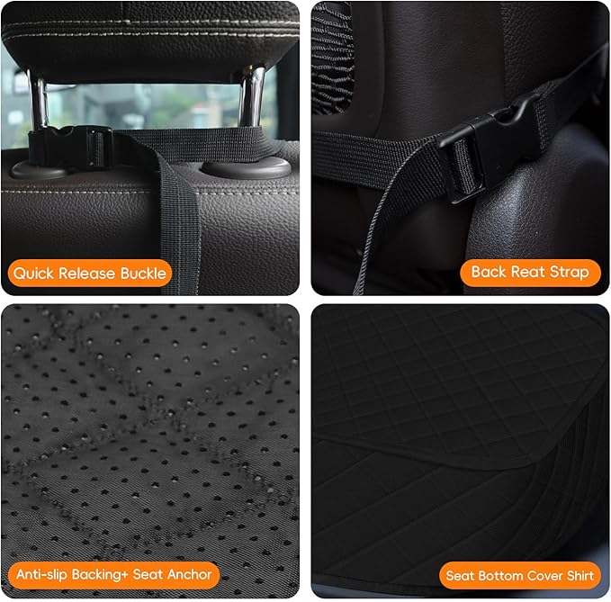 Tuwubi Dog Seat Cover Front Seat, Waterproof Car Seat Covers for Dogs, Scratch-Proof Captain Chair Bucket Seat Covers, Full Protection Pet Car Seat Protector for SUV MPV Trucks Sedans (S,Gray, 1 Set)