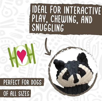 HuggleHounds Flatties - Dog Plush Toys to Keep Them Busy, Squeaky Crinkle Pet Toy for Medium and Large Dogs, Durable Stuffed Animal Toy - Reggie Racoon HuggleFlatties, Large