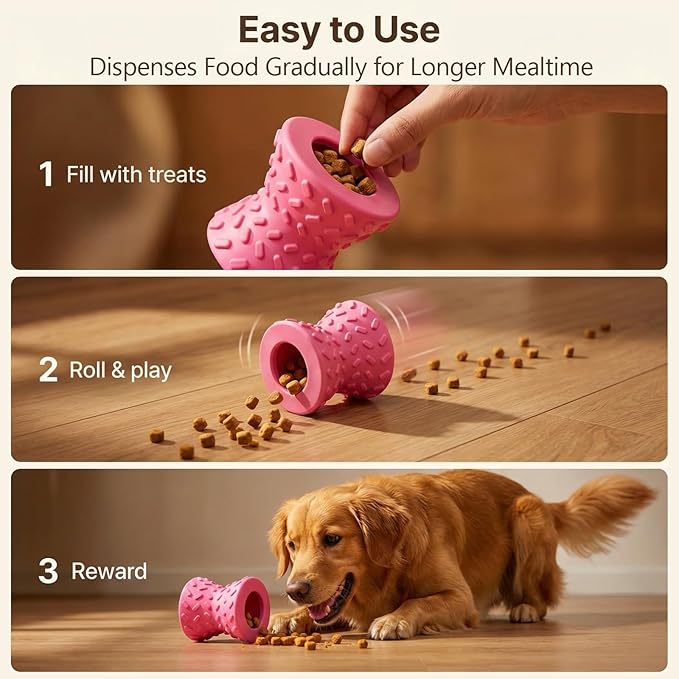 Dog Puzzle Toy – Treat-Dispensing Dog Toy to Keep Dogs Busy, Interactive Dog Toy for Mental Stimulation & Boredom Relief,Slow Feeder Dog Toy for Small & Medium Dogs