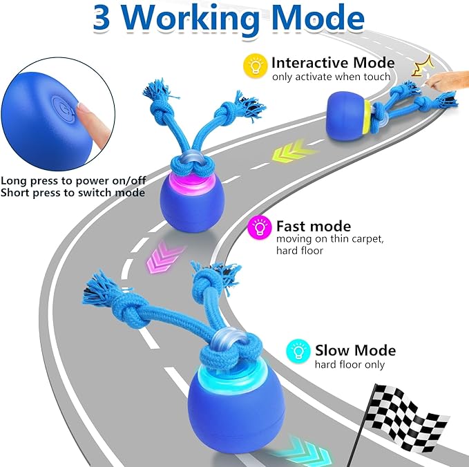 Interactive Dog Toys with Motion Activated, Squeaky Dog Toy Active Rolling Ball for Puppy and Medium Dogs, USB Rechargeable