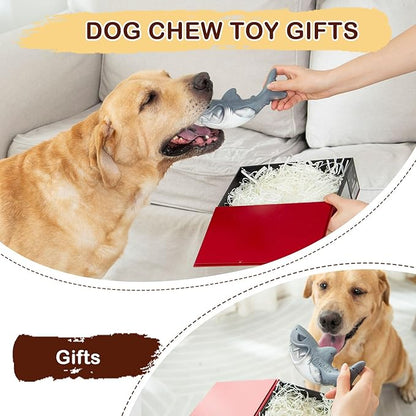 Dog Toys for Aggressive Chewers, Shark Dog Toy with Curved Design for Easy Pick Up, Nylon Chew Toys to Keep Dogs Busy for Hours for Medium, Large Dogs (25-80 lbs)