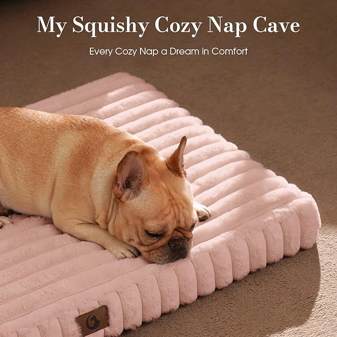 Dog Beds for Extra Large Sized Dog, Orthopedic Pet Bed with Waterproof Lining, Soft Short Plush Surface & Egg Crate Foam, Machine Washable Pet Mat with Removable Cover & Anti Slip Bottom