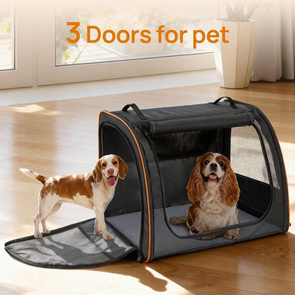 Dog Car Seat, Enclosed Carrier for Pets Travel Safety Dog Crate Soft-Sided Covered Car Kennel Carrier for Backseat for Medium Dogs