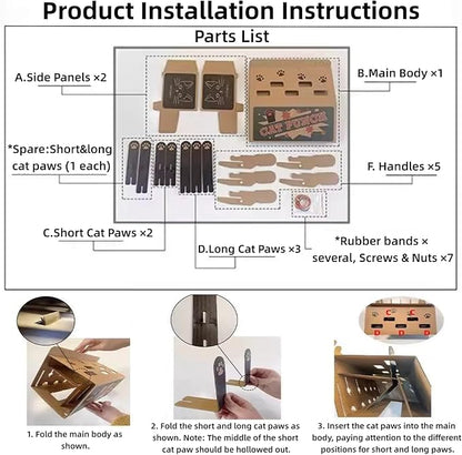 Interactive Cat Toys for Indoor Cats Enrichment Toys for Bored Indoor Adult Cats Scratching&Hunting, Kittens Supplies, DIY Cardboard Whack A Mole Cat Toy Box, Gifts for Cat Lovers