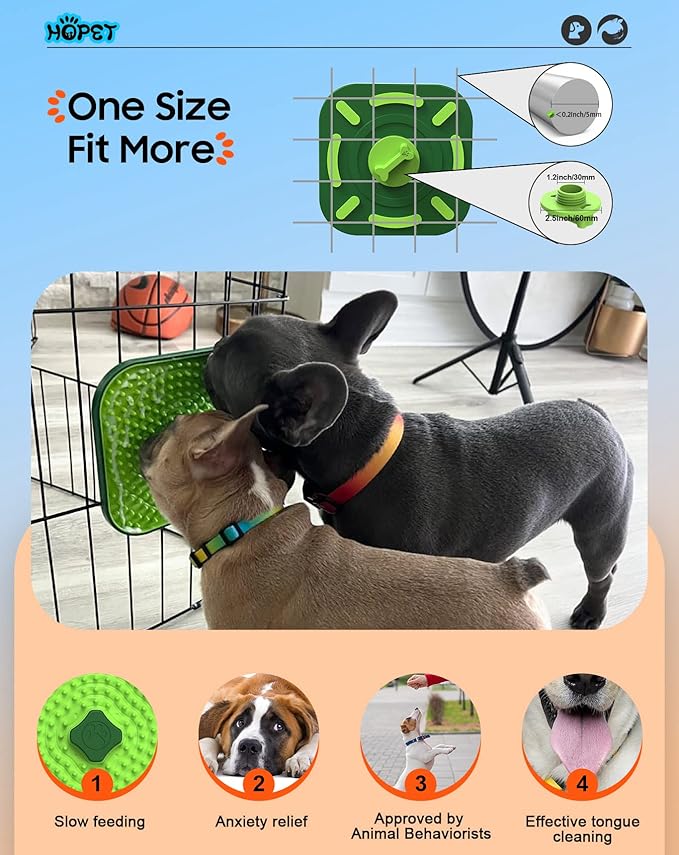 Licking Mat for Dogs, Crate Lick Mats Slow Feeder,Dog Cage Training Tools Pet Licking Mat Slow Feeder for Peanut Butter Kennel Therapy Dog Lick Pads for Boredom Anxiety (2pcs)