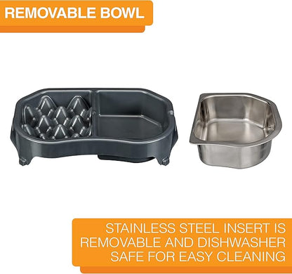 Neater Pet Brands Neater Slow Feeder Dog Bowls, Slows Down Fast Eating to Prevent Vomiting, Overeating, & Bloat, Dog Slow Feeder Bowl with Wide, Non-Slip Base, Holds 2.5 Cups Food and 8.5 Cups Water