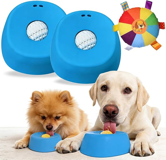 Slow Feed Liquid Dog Bowl, Dog Licking Bowl, Anti-Slip Entertained Lick Ball for Large Medium Small Dogs Wet Food, Water & Treats Dogs Anxiety Relief, Boredom and Post-Op Care (2Pcs-3)