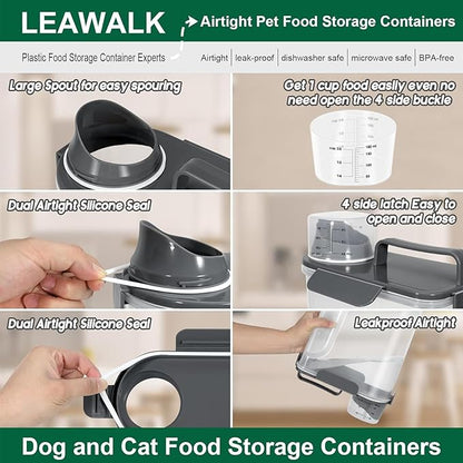 5Lbs /6Qt/5L Airtight Cat Dog Food Storage Container with Upgraded Large Nozzle BPA-Free, Pet Food Storage Containers for Rice, Grain, Pet Food, Flour, Dog Treat Storage-2 Pack （Pink & Black）