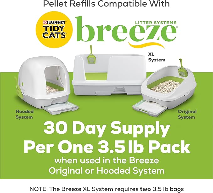Purina Litter Tidy Cat Breeze Pellets, 3.5 lb, 2 Packs, Limited Edition