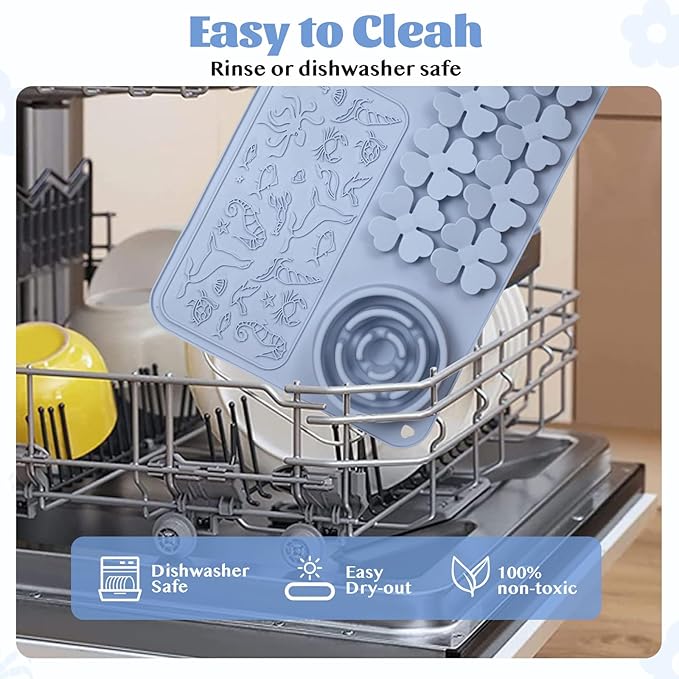Silicone Lick Mat for Dogs & Cats – Slow Feeder Dog Bowl, Non-Slip Licking Mat for Large & Small Breeds, Puzzle Feeder & Snuffle Mat for Fast Eaters, Interactive Pet Food Mat