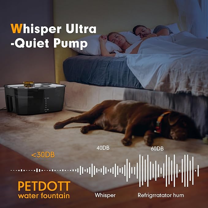 Dog Water Fountain Water Pump, for PETDOTT Large Dog Water Fountain for Large Dogs, Stainless Steel Dog Fountain Pump, Quiet and Safe