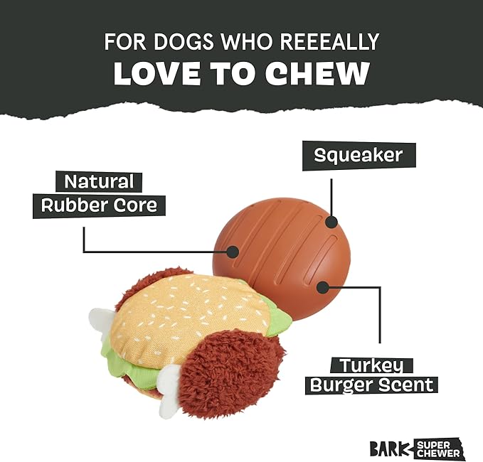 Barkbox Turkey Barker Dog Toy for Large Aggressive Chewers, Turkey-Scented Rip & Reveal Toy for Engaging and Durable Playtime